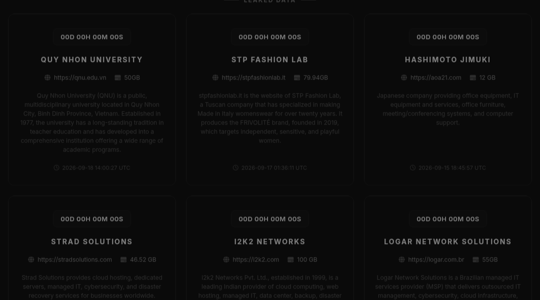 Leak screenshot for Fabric and apparel manufacturer