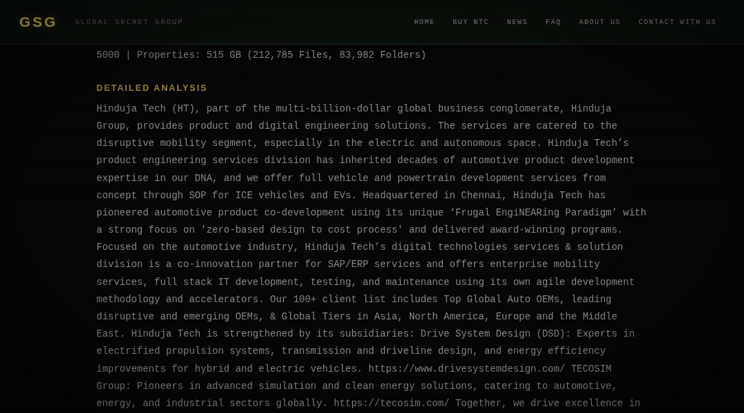 Leak screenshot for Hinduja Tech