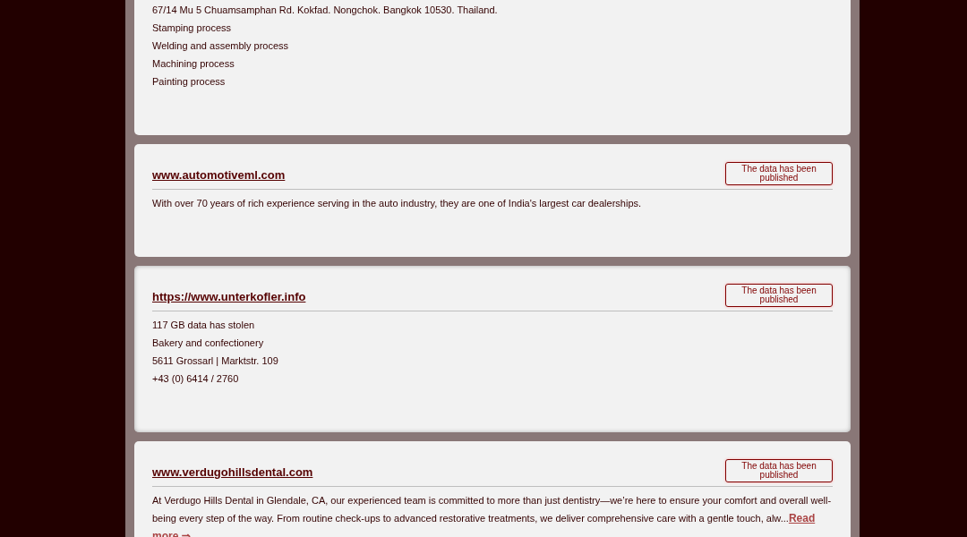Leak screenshot for Indian Auto Dealership (unnamed)