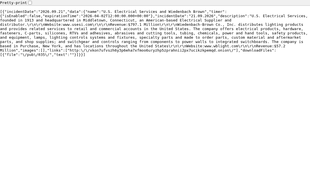 Leak screenshot for Wiedenbach-Brown Co., Inc.