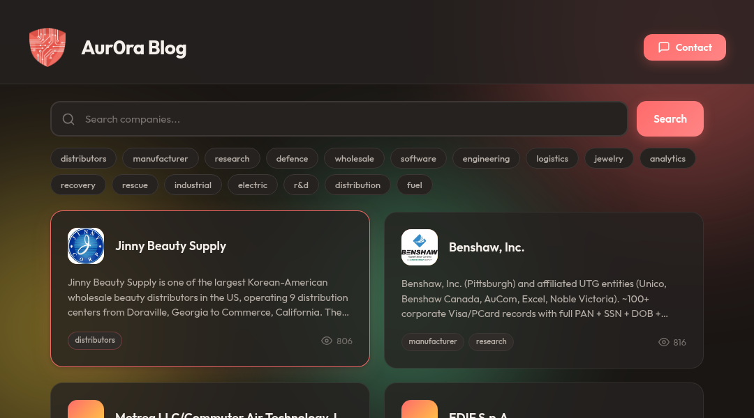 Leak screenshot for Benshaw, Inc.
