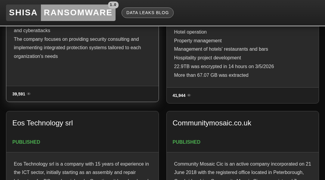 Leak screenshot for Megasilver Information System Co., Ltd.