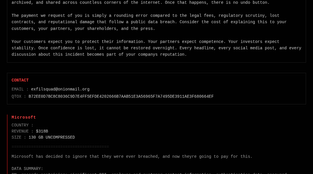 Leak screenshot for Unknown Law Enforcement Database